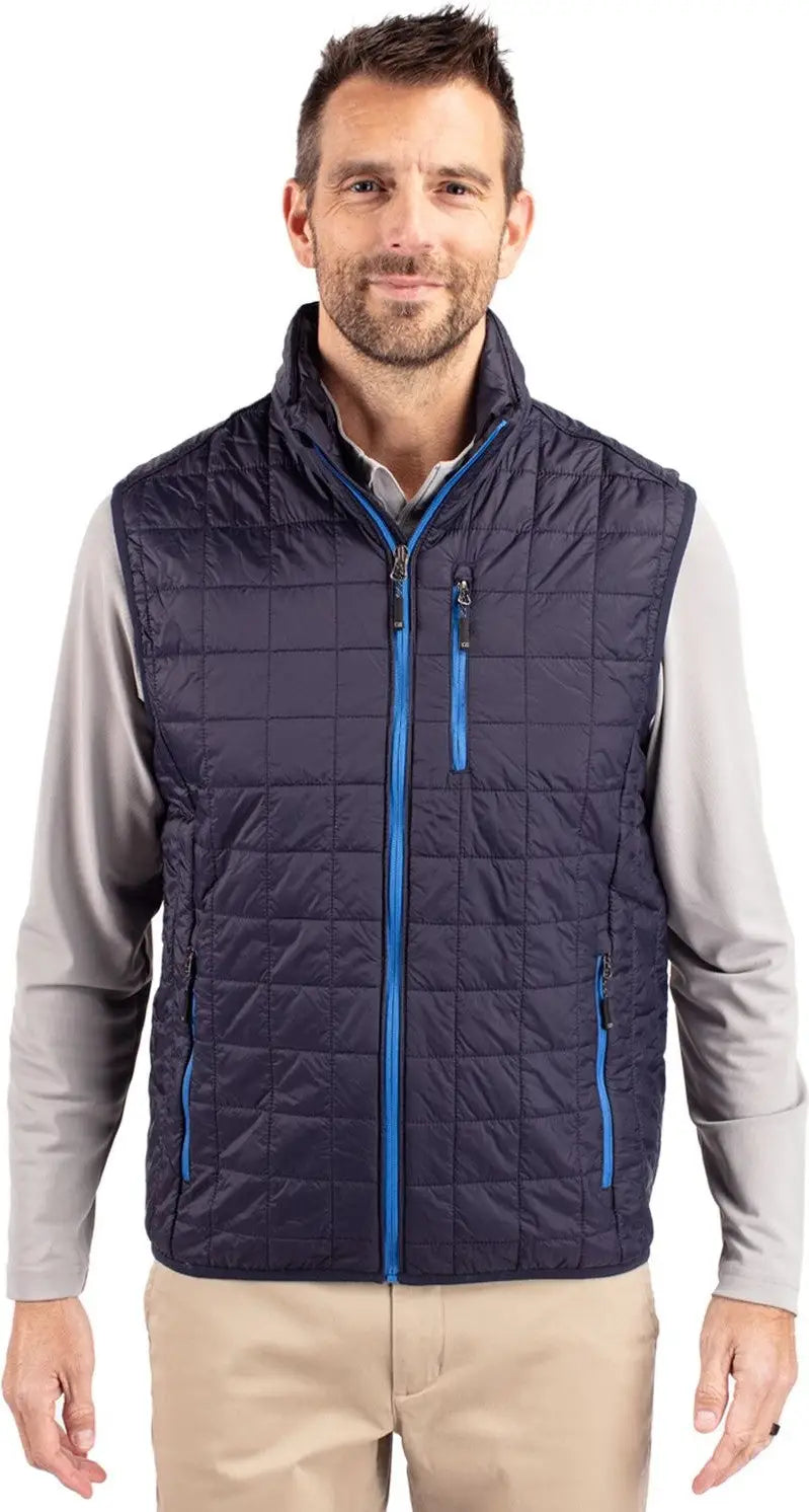 Cutter & Buck Mco00019 Rainier Primaloft® Mens Eco Insulated Full Zip Puffer Vest - Dark Navy - Adult s