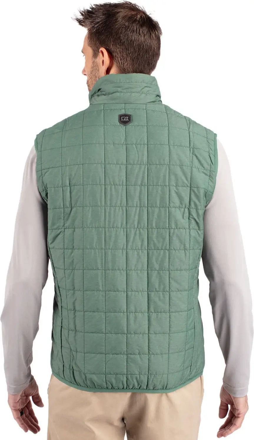 Cutter & Buck Mco00019 Rainier Primaloft® Mens Eco Insulated Full Zip Puffer Vest - Hunter Melange