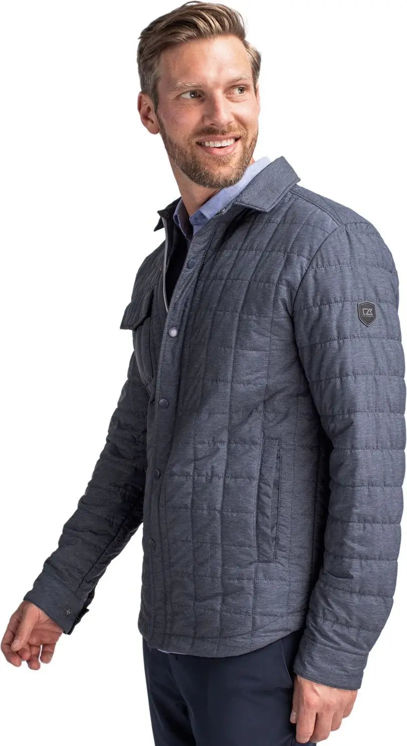 Cutter & Buck Mco00032 Rainier Primaloft® Mens Eco Insulated Quilted Shirt Jacket - Anthracite Melange