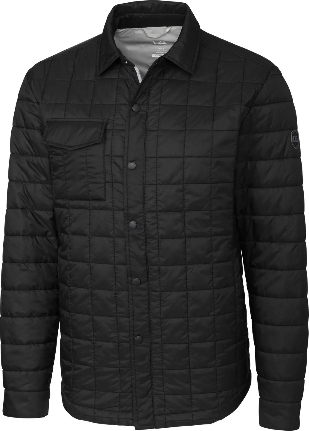 Cutter & Buck Mco00032 Rainier Primaloft® Mens Eco Insulated Quilted Shirt Jacket - Black