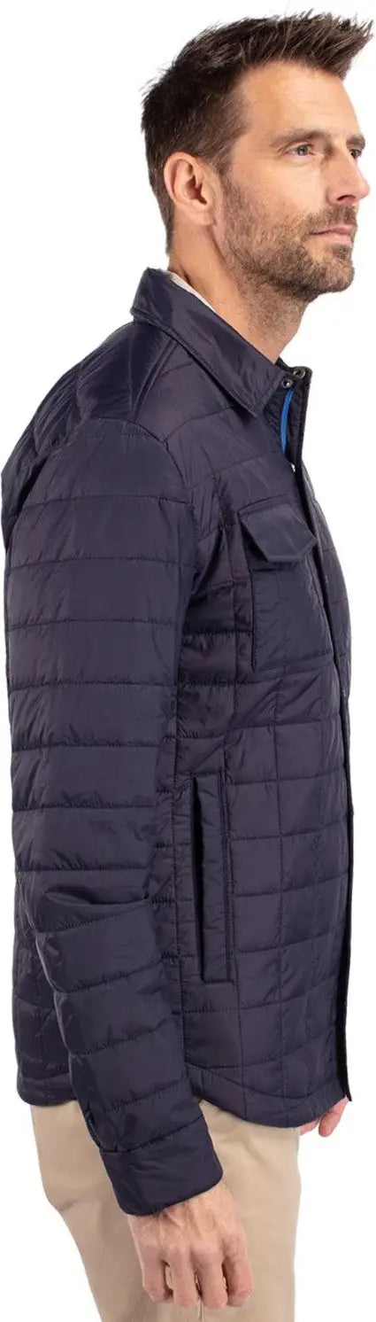 Cutter & Buck Mco00032 Rainier Primaloft® Mens Eco Insulated Quilted Shirt Jacket - Dark Navy