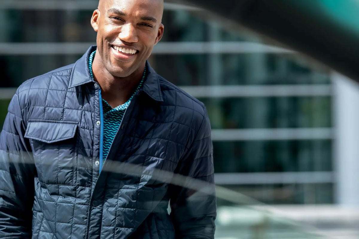 Cutter & Buck Mco00032 Rainier Primaloft® Mens Eco Insulated Quilted Shirt Jacket - Dark Navy