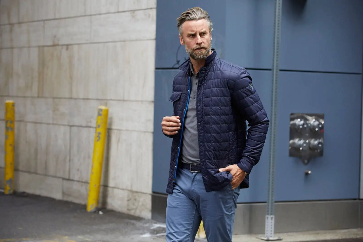 Cutter & Buck Mco00032 Rainier Primaloft® Mens Eco Insulated Quilted Shirt Jacket - Dark Navy