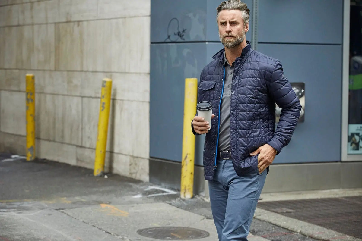 Cutter & Buck Mco00032 Rainier Primaloft® Mens Eco Insulated Quilted Shirt Jacket - Dark Navy