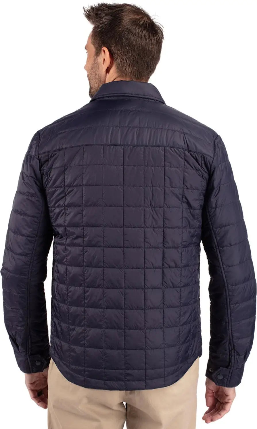 Cutter & Buck Mco00032 Rainier Primaloft® Mens Eco Insulated Quilted Shirt Jacket - Dark Navy