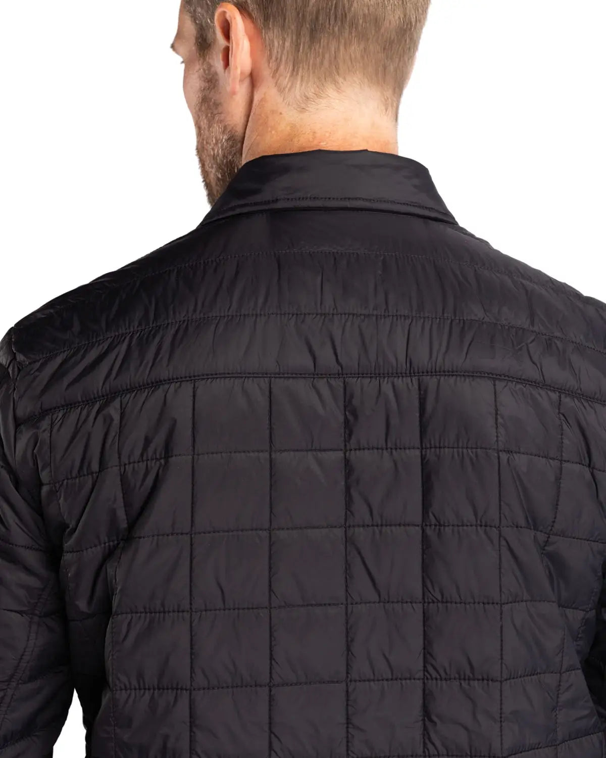 Cutter & Buck Mco00032 Rainier Primaloft® Mens Eco Insulated Quilted Shirt Jacket - Black