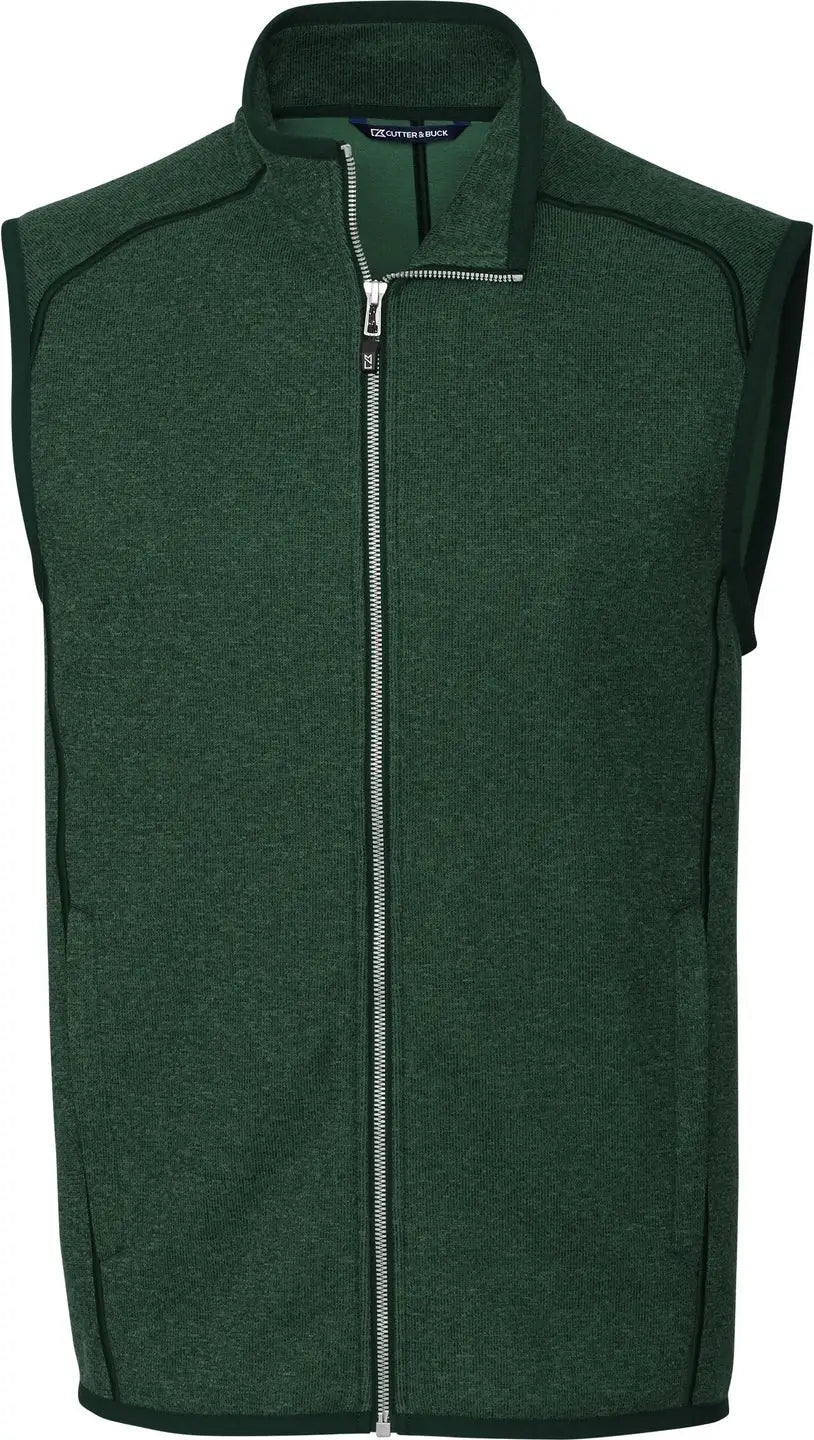 Cutter & Buck Mco00047 Mainsail Sweater-knit Mens Full Zip Vest - Hunter Heather