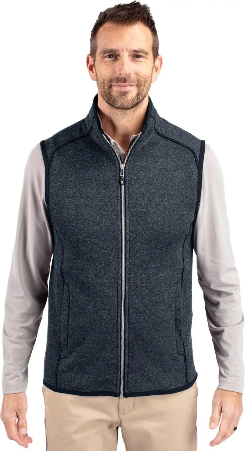 Cutter & Buck Mco00047 Mainsail Sweater-knit Mens Full Zip Vest - Liberty Navy Heather - Adult s