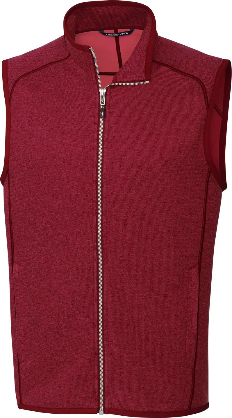 Cutter & Buck Mco00047 Mainsail Sweater-knit Mens Full Zip Vest - Cardinal Red Heather