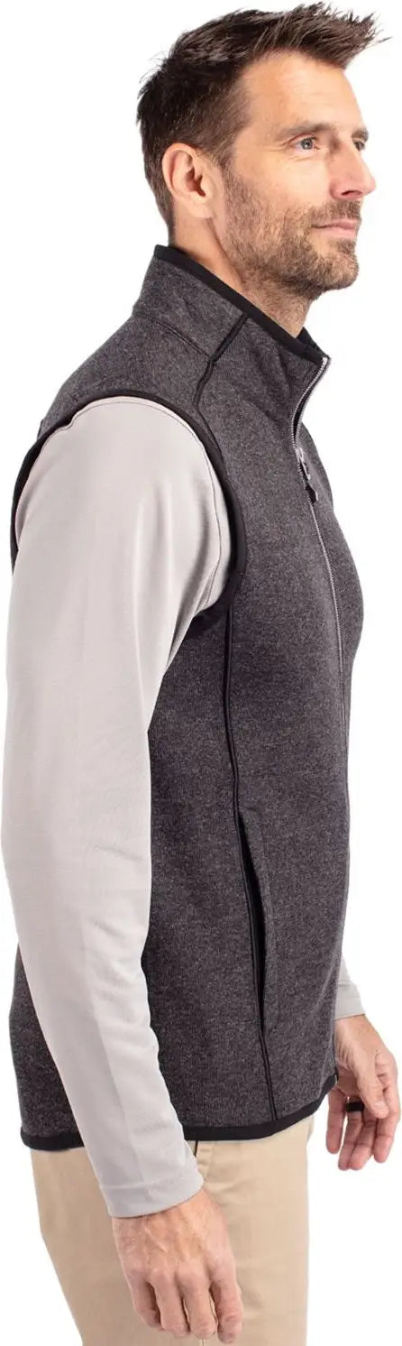 Cutter & Buck Mco00047 Mainsail Sweater-knit Mens Full Zip Vest - Charcoal Heather