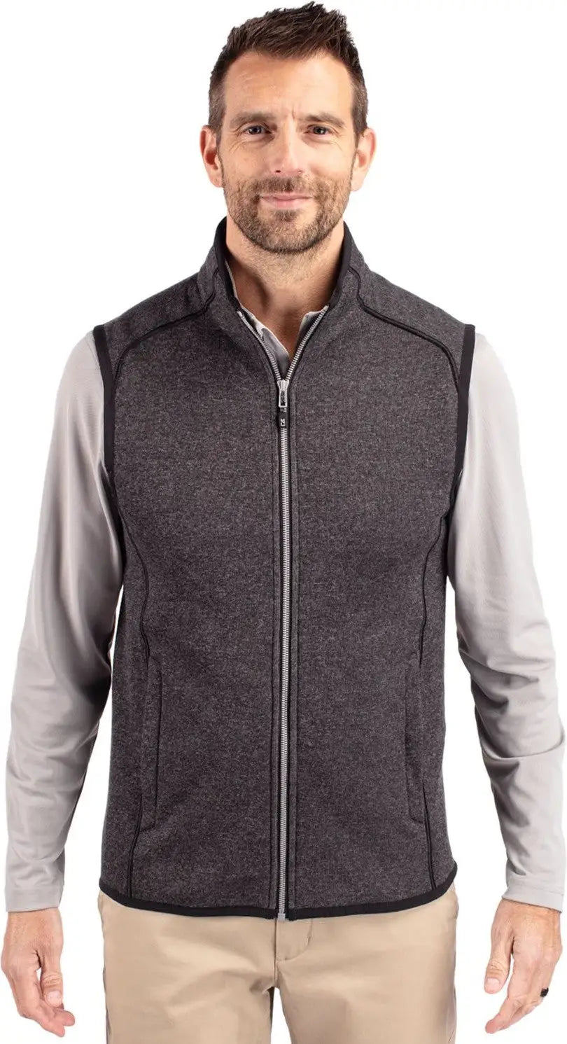 Cutter & Buck Mco00047 Mainsail Sweater-knit Mens Full Zip Vest - Charcoal Heather - Adult s