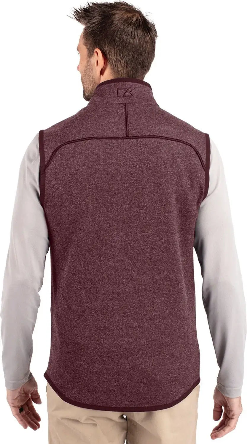 Cutter & Buck Mco00047 Mainsail Sweater-knit Mens Full Zip Vest - Bordeaux Heather