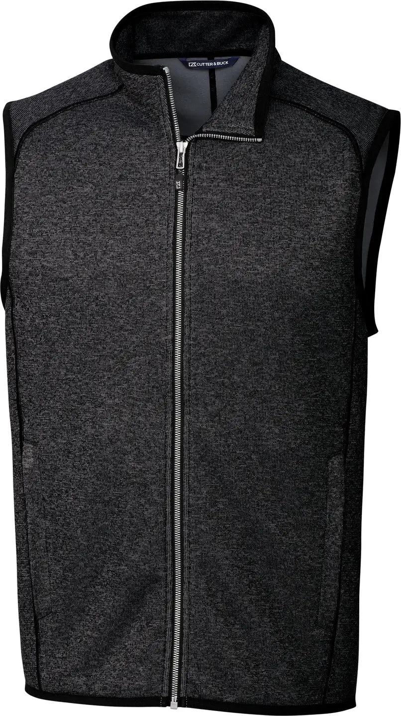 Cutter & Buck Mco00047 Mainsail Sweater-knit Mens Full Zip Vest - Charcoal Heather - Adult s