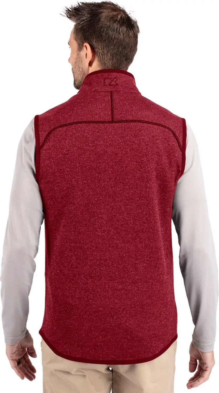Cutter & Buck Mco00047 Mainsail Sweater-knit Mens Full Zip Vest - Cardinal Red Heather
