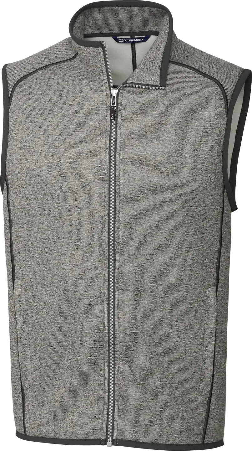 Cutter & Buck Mco00047 Mainsail Sweater-knit Mens Full Zip Vest - Polished Heather