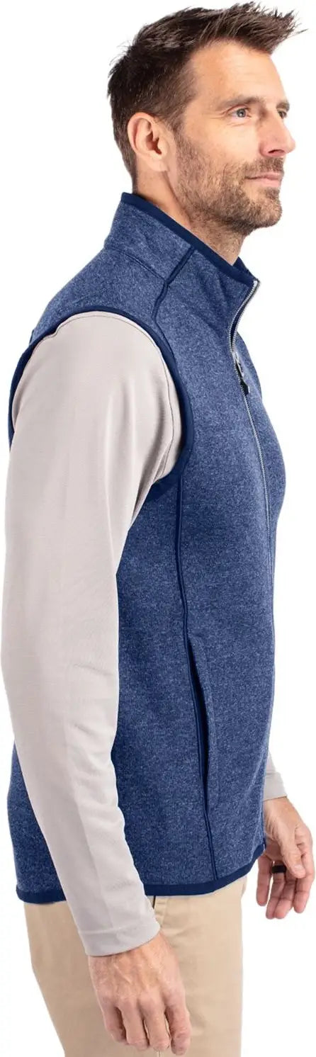 Cutter & Buck Mco00047 Mainsail Sweater-knit Mens Full Zip Vest - Tour Blue Heather