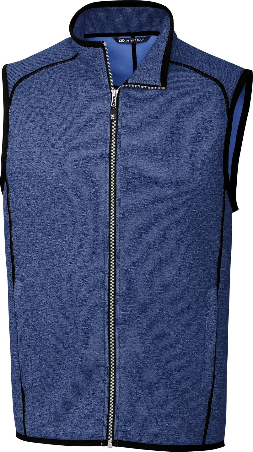 Cutter & Buck Mco00047 Mainsail Sweater-knit Mens Full Zip Vest - Tour Blue Heather