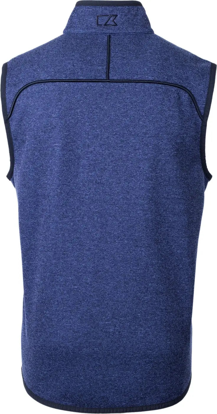 Cutter & Buck Mco00047 Mainsail Sweater-knit Mens Full Zip Vest - Tour Blue Heather - Adult s
