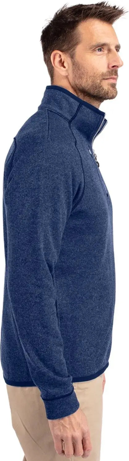Cutter & Buck Mco00049 Mainsail Sweater-knit Mens Half Zip Pullover Jacket - Tour Blue Heather