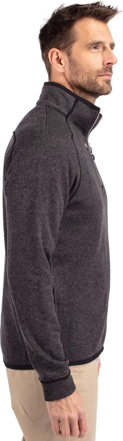 Cutter & Buck Mco00049 Mainsail Sweater-knit Mens Half Zip Pullover Jacket - Charcoal Heather