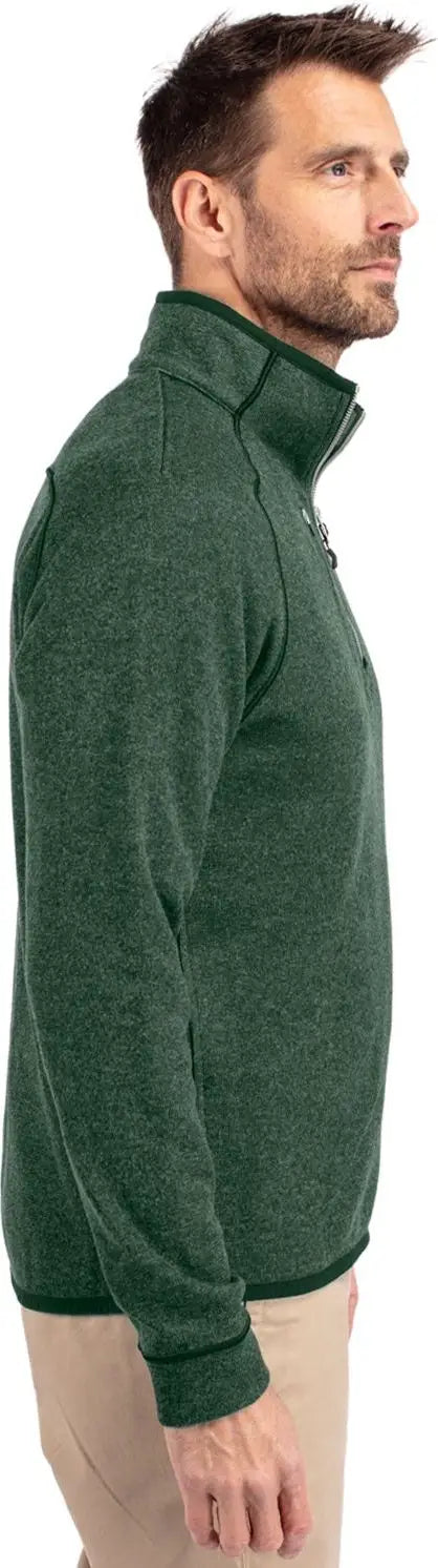 Cutter & Buck Mco00049 Mainsail Sweater-knit Mens Half Zip Pullover Jacket - Hunter Heather
