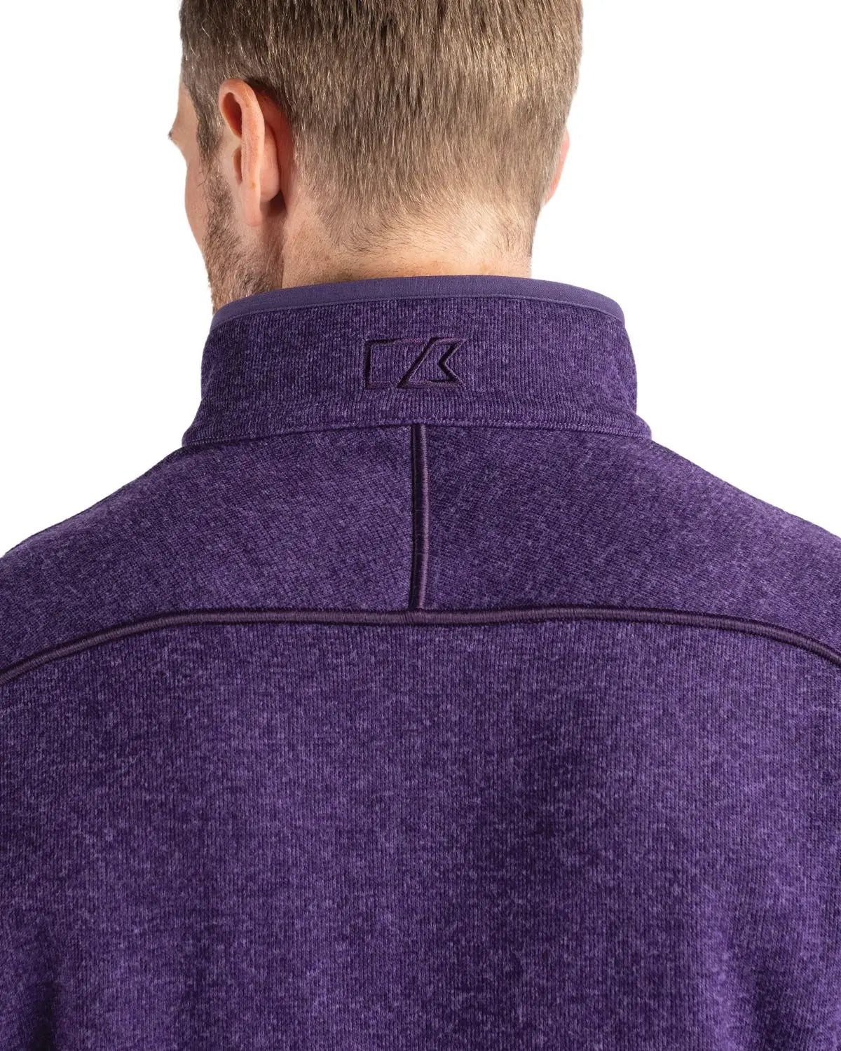 Cutter & Buck Mco00049 Mainsail Sweater-knit Mens Half Zip Pullover Jacket - College Purple Heather