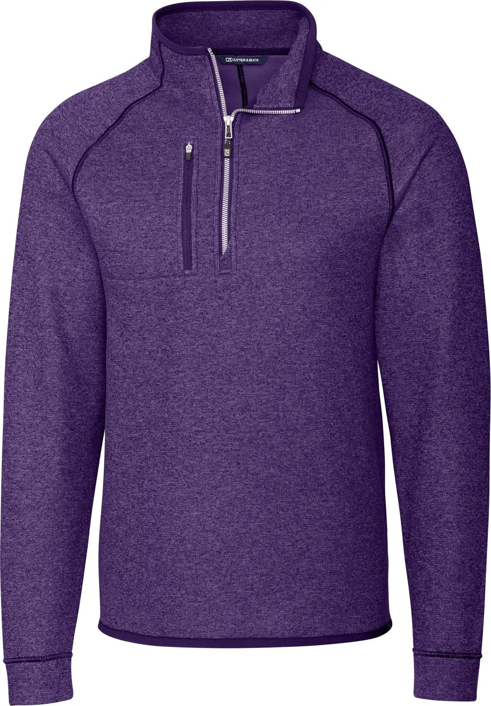 Cutter & Buck Mco00049 Mainsail Sweater-knit Mens Half Zip Pullover Jacket - College Purple Heather - Adult s