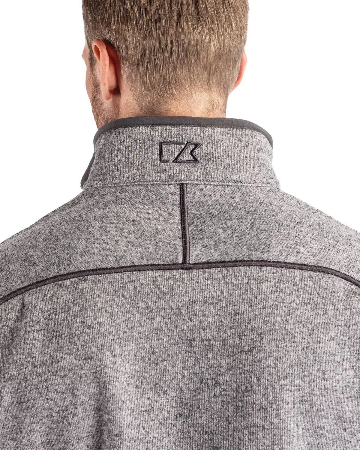 Cutter & Buck Mco00049 Mainsail Sweater-knit Mens Half Zip Pullover Jacket - Polished Heather