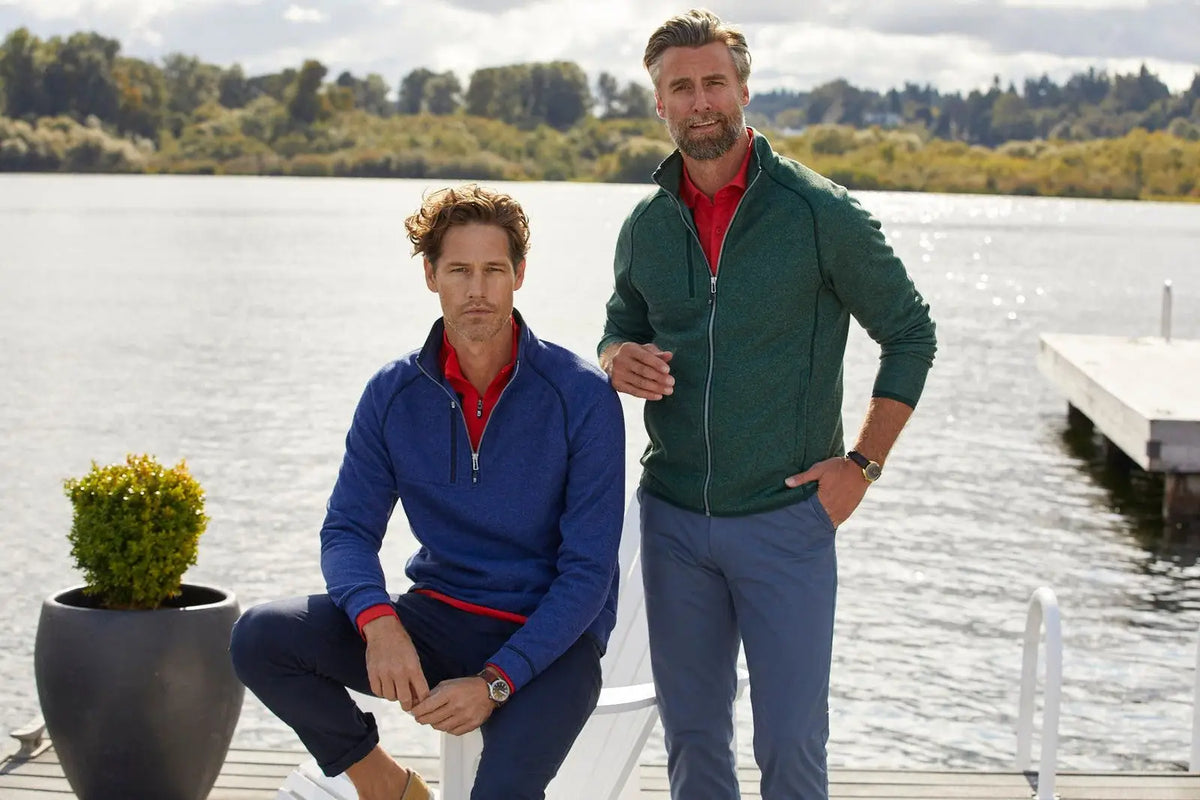Cutter & Buck Mco00049 Mainsail Sweater-knit Mens Half Zip Pullover Jacket - Tour Blue Heather