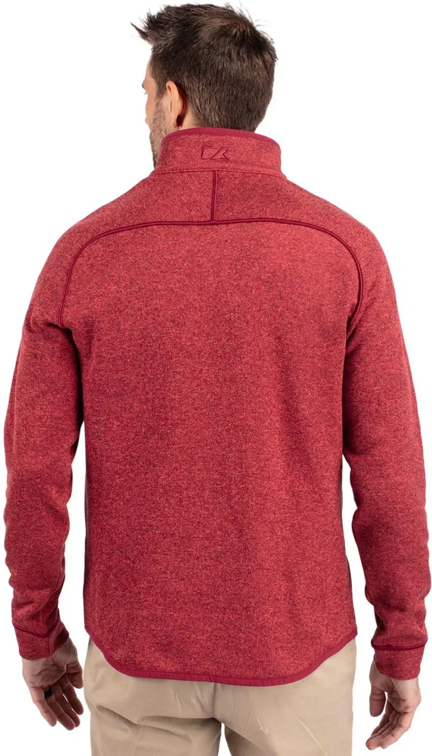 Cutter & Buck Mco00049 Mainsail Sweater-knit Mens Half Zip Pullover Jacket - Cardinal Red Heather - Adult s