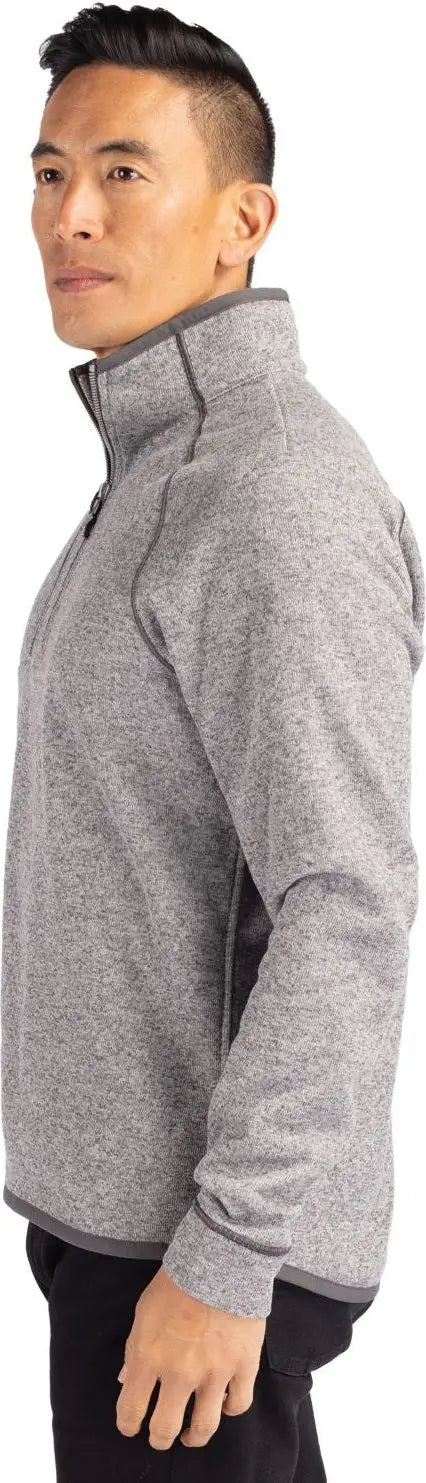 Cutter & Buck Mco00049 Mainsail Sweater-knit Mens Half Zip Pullover Jacket - Polished Heather