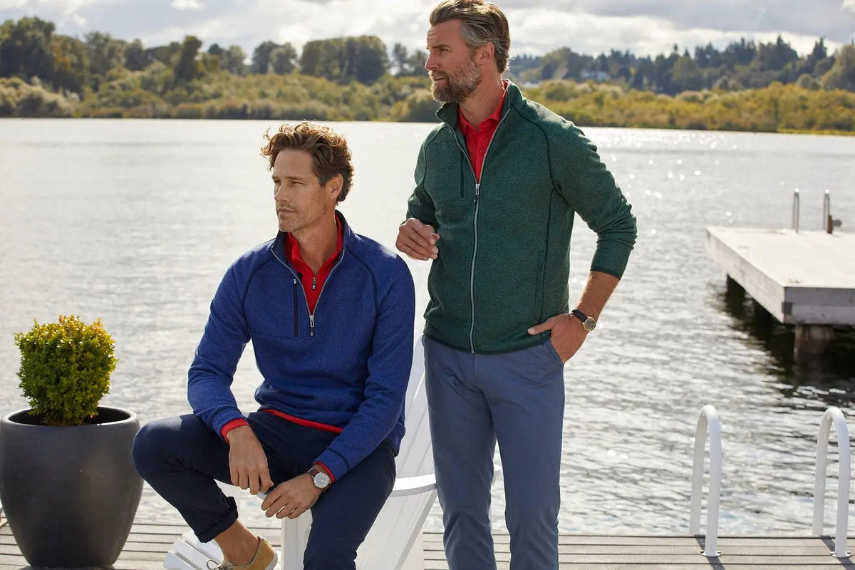 Cutter & Buck Mco00049 Mainsail Sweater-knit Mens Half Zip Pullover Jacket - Tour Blue Heather