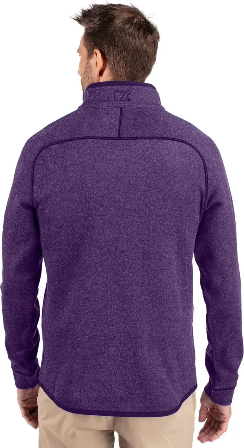 Cutter & Buck Mco00049 Mainsail Sweater-knit Mens Half Zip Pullover Jacket - College Purple Heather
