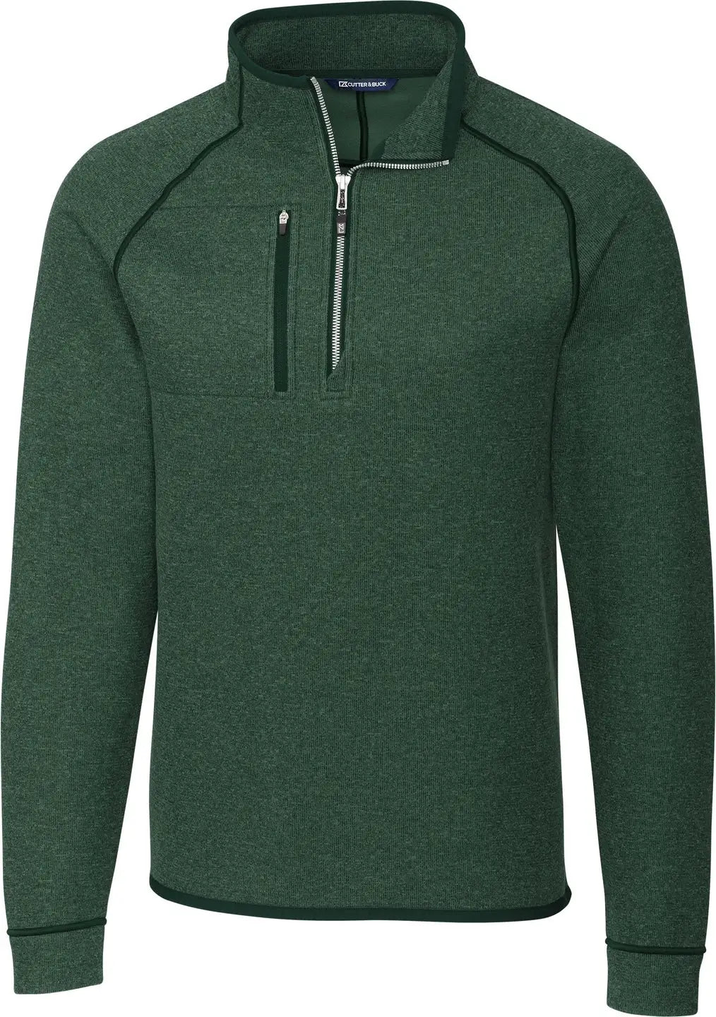 Cutter & Buck Mco00049 Mainsail Sweater-knit Mens Half Zip Pullover Jacket - Hunter Heather - Adult s