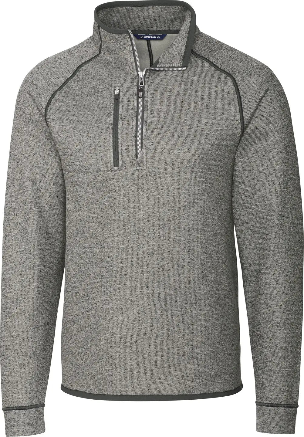 Cutter & Buck Mco00049 Mainsail Sweater-knit Mens Half Zip Pullover Jacket - Polished Heather