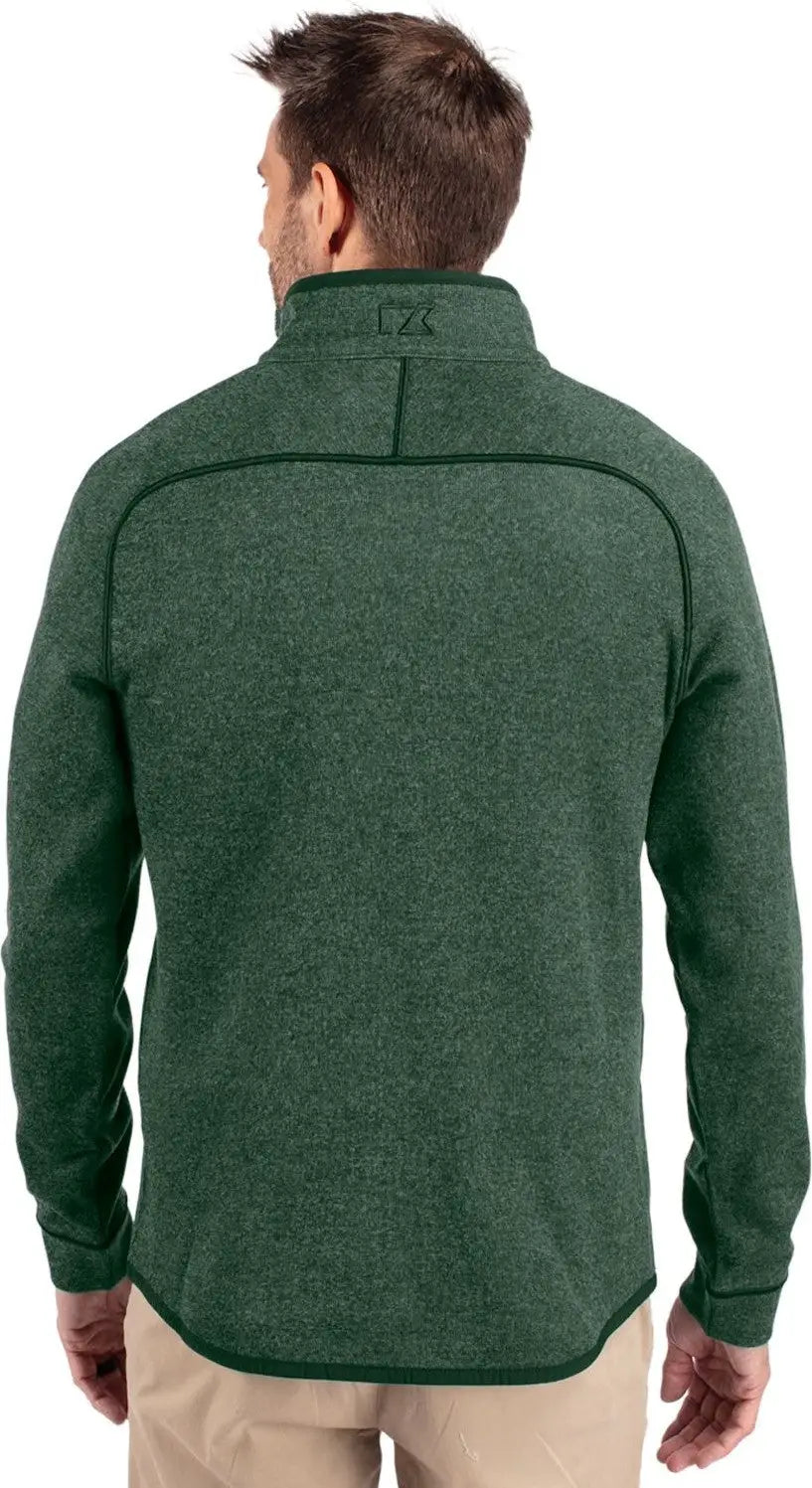 Cutter & Buck Mco00049 Mainsail Sweater-knit Mens Half Zip Pullover Jacket - Hunter Heather
