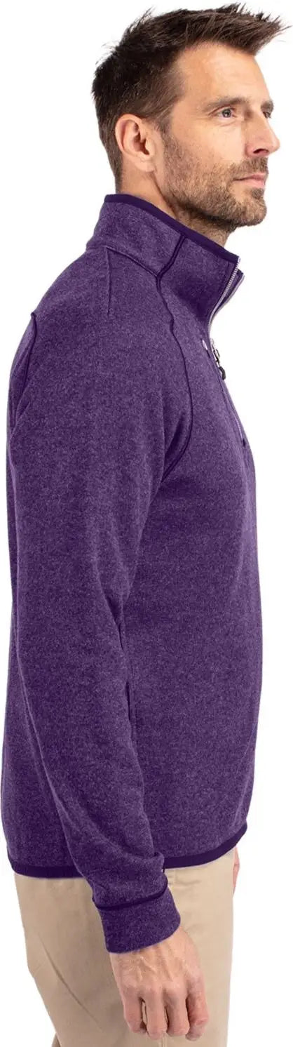 Cutter & Buck Mco00049 Mainsail Sweater-knit Mens Half Zip Pullover Jacket - College Purple Heather