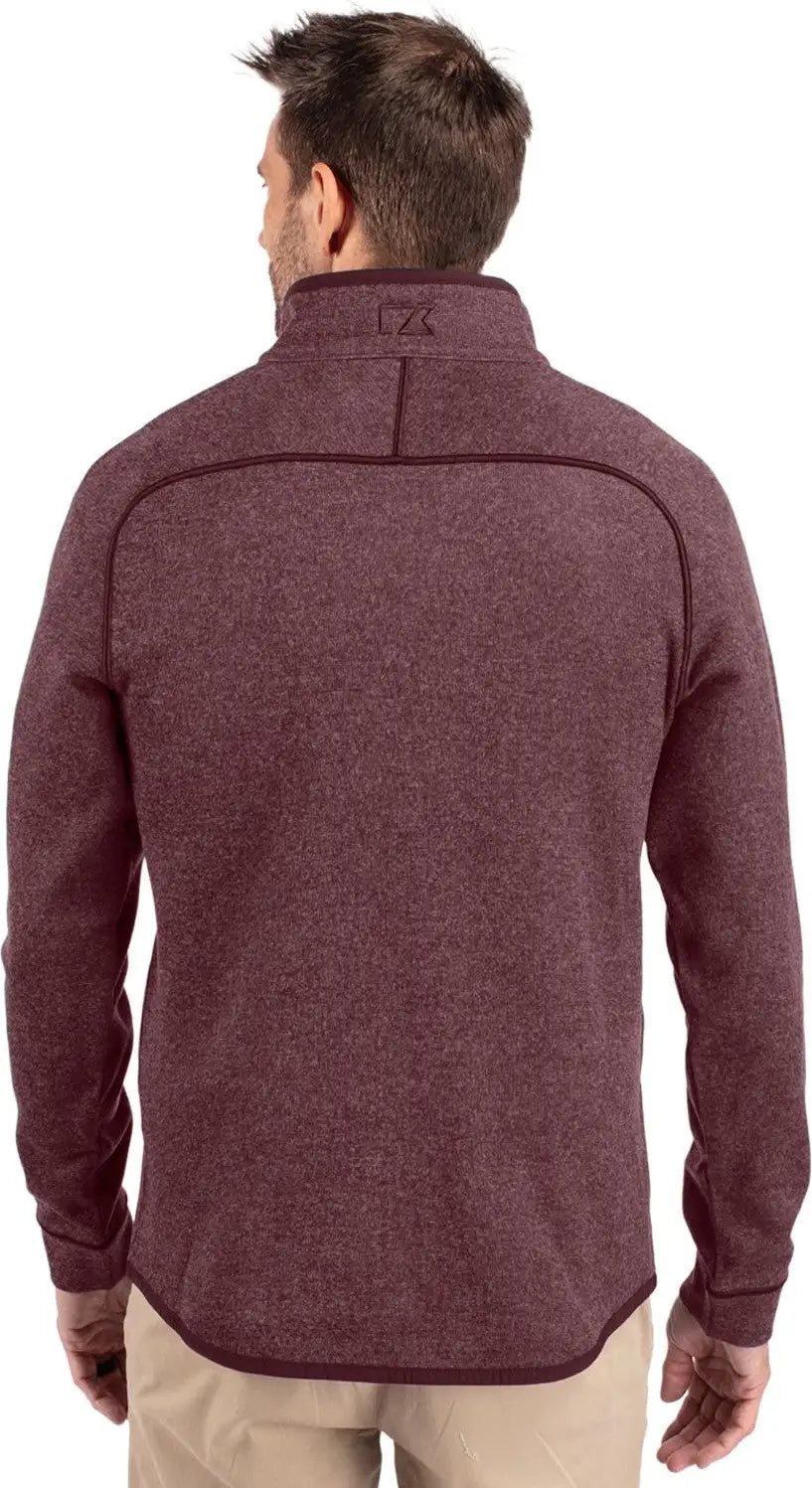 Cutter & Buck Mco00049 Mainsail Sweater-knit Mens Half Zip Pullover Jacket - Bordeaux Heather