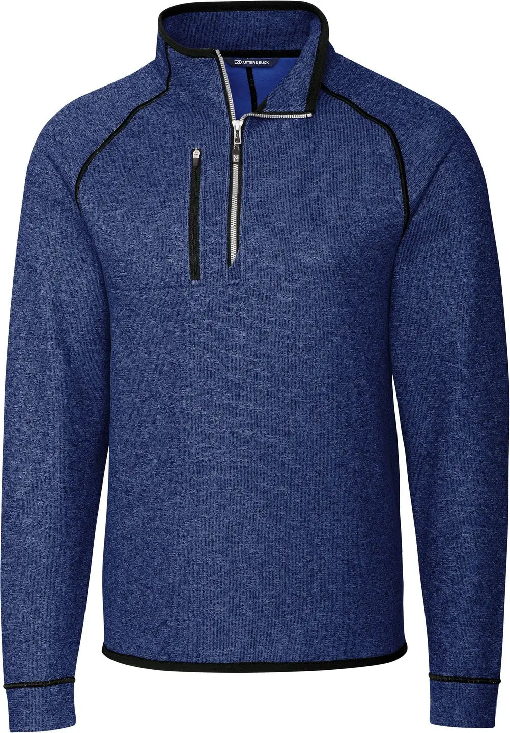 Cutter & Buck Mco00049 Mainsail Sweater-knit Mens Half Zip Pullover Jacket - Tour Blue Heather