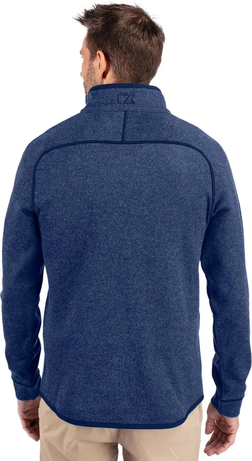 Cutter & Buck Mco00049 Mainsail Sweater-knit Mens Half Zip Pullover Jacket - Tour Blue Heather
