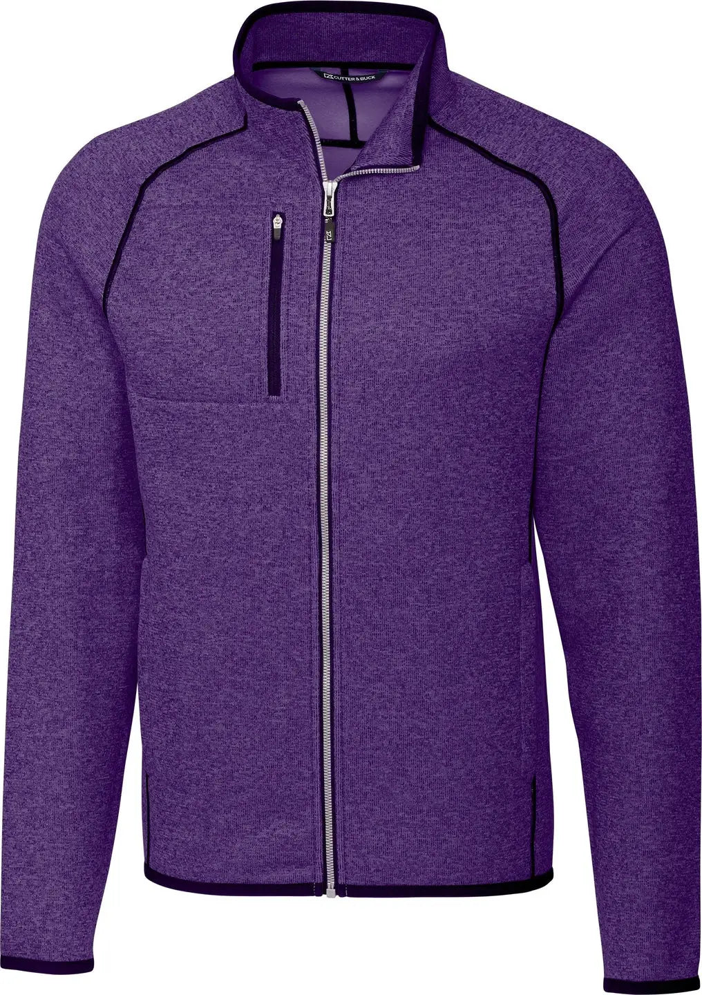 Cutter & Buck Mco00050 Mainsail Sweater-knit Mens Full Zip Jacket - College Purple Heather