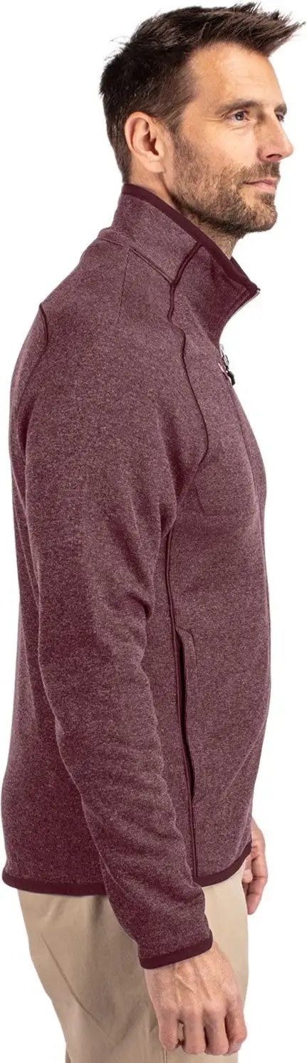 Cutter & Buck Mco00050 Mainsail Sweater-knit Mens Full Zip Jacket - Bordeaux Heather