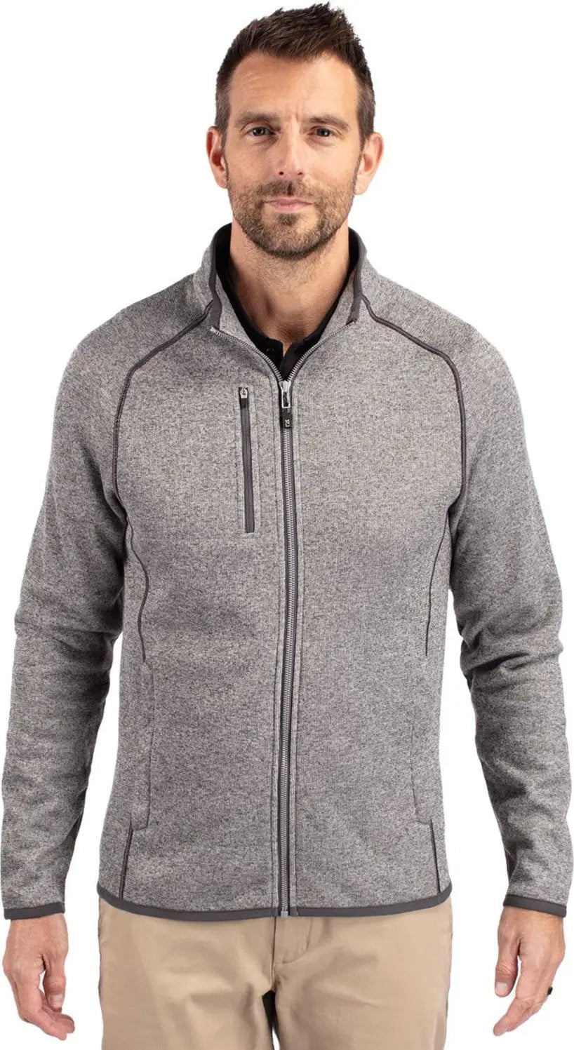 Cutter & Buck Mco00050 Mainsail Sweater-knit Mens Full Zip Jacket - Polished Heather - Adult s