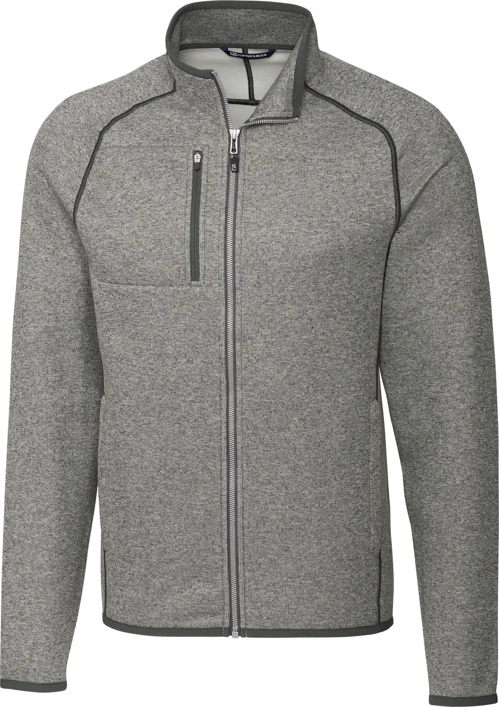 Cutter & Buck Mco00050 Mainsail Sweater-knit Mens Full Zip Jacket - Polished Heather - Adult s