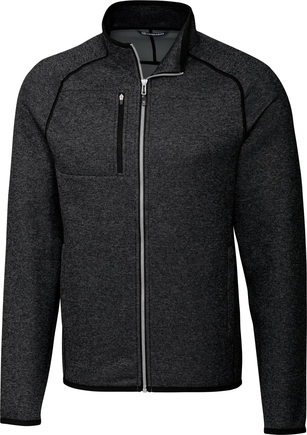 Cutter & Buck Mco00050 Mainsail Sweater-knit Mens Full Zip Jacket - Charcoal Heather