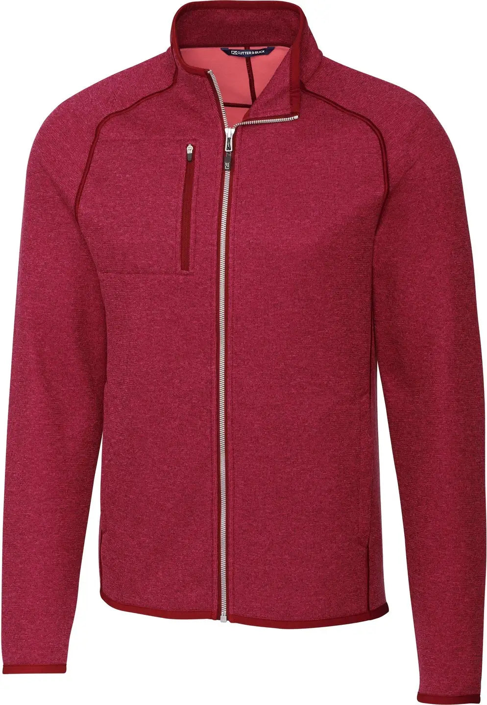 Cutter & Buck Mco00050 Mainsail Sweater-knit Mens Full Zip Jacket - Cardinal Red Heather