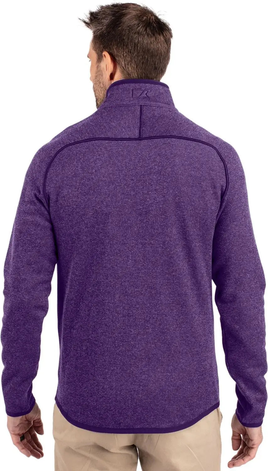Cutter & Buck Mco00050 Mainsail Sweater-knit Mens Full Zip Jacket - College Purple Heather