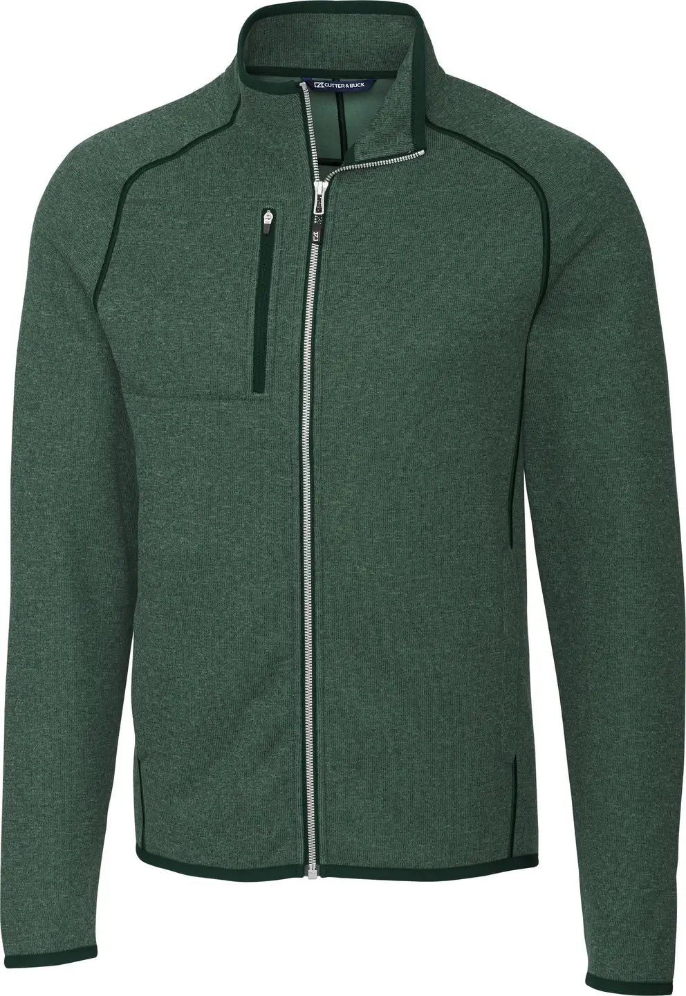 Cutter & Buck Mco00050 Mainsail Sweater-knit Mens Full Zip Jacket - Hunter Heather