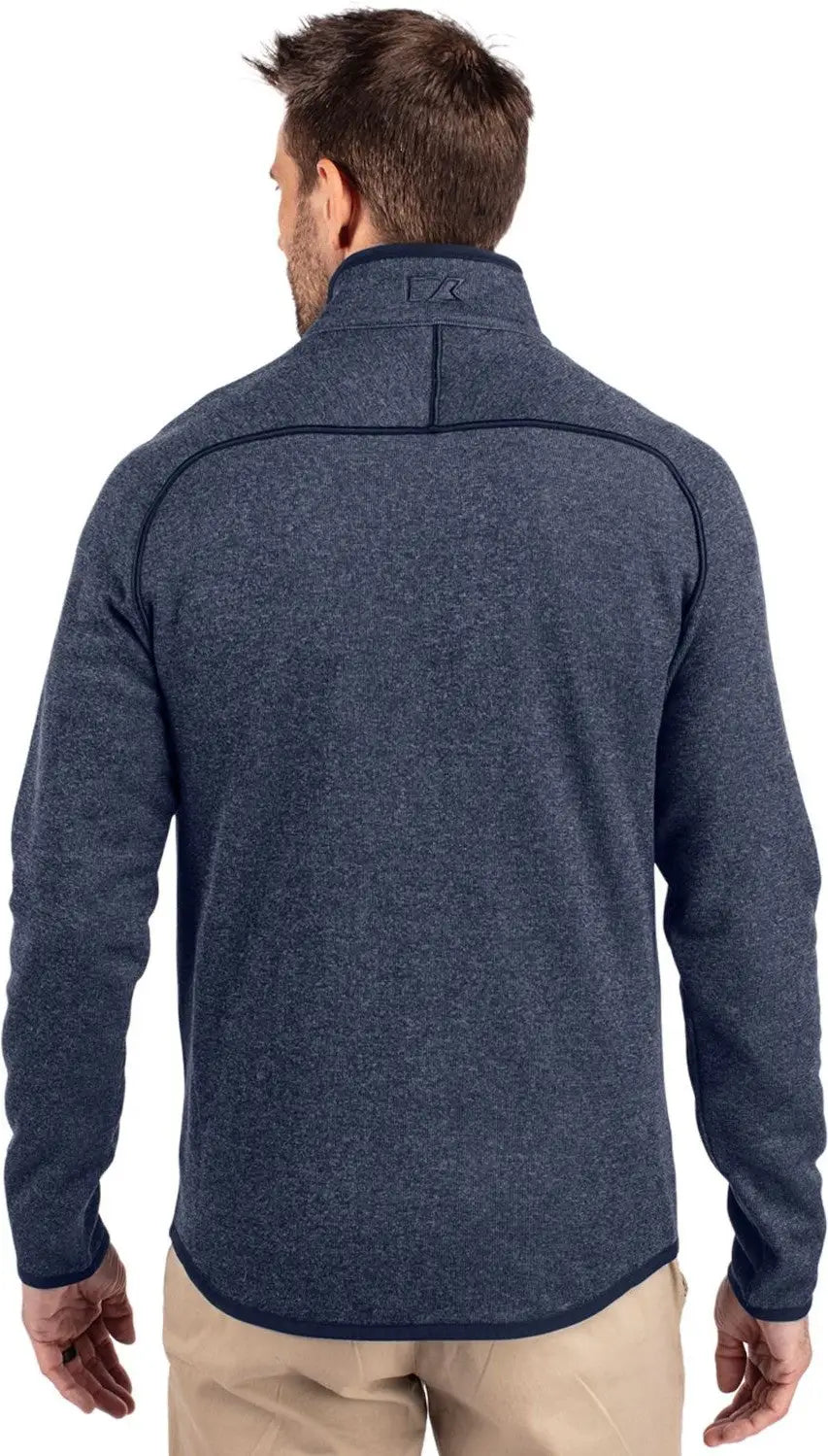 Cutter & Buck Mco00050 Mainsail Sweater-knit Mens Full Zip Jacket - Liberty Navy Heather - Adult s