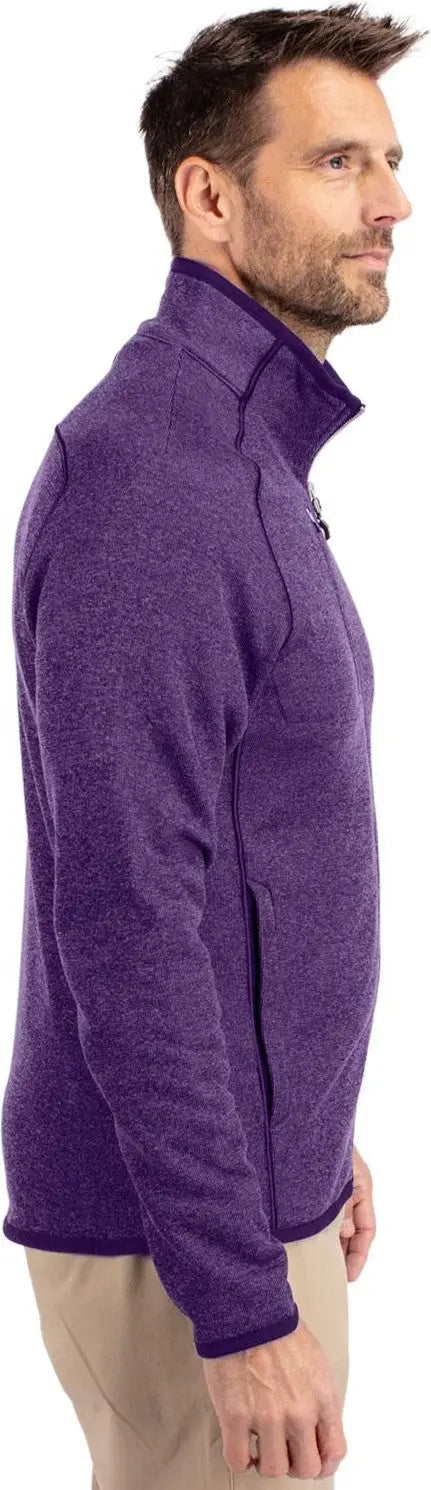 Cutter & Buck Mco00050 Mainsail Sweater-knit Mens Full Zip Jacket - College Purple Heather